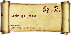 Szögi Rita névjegykártya